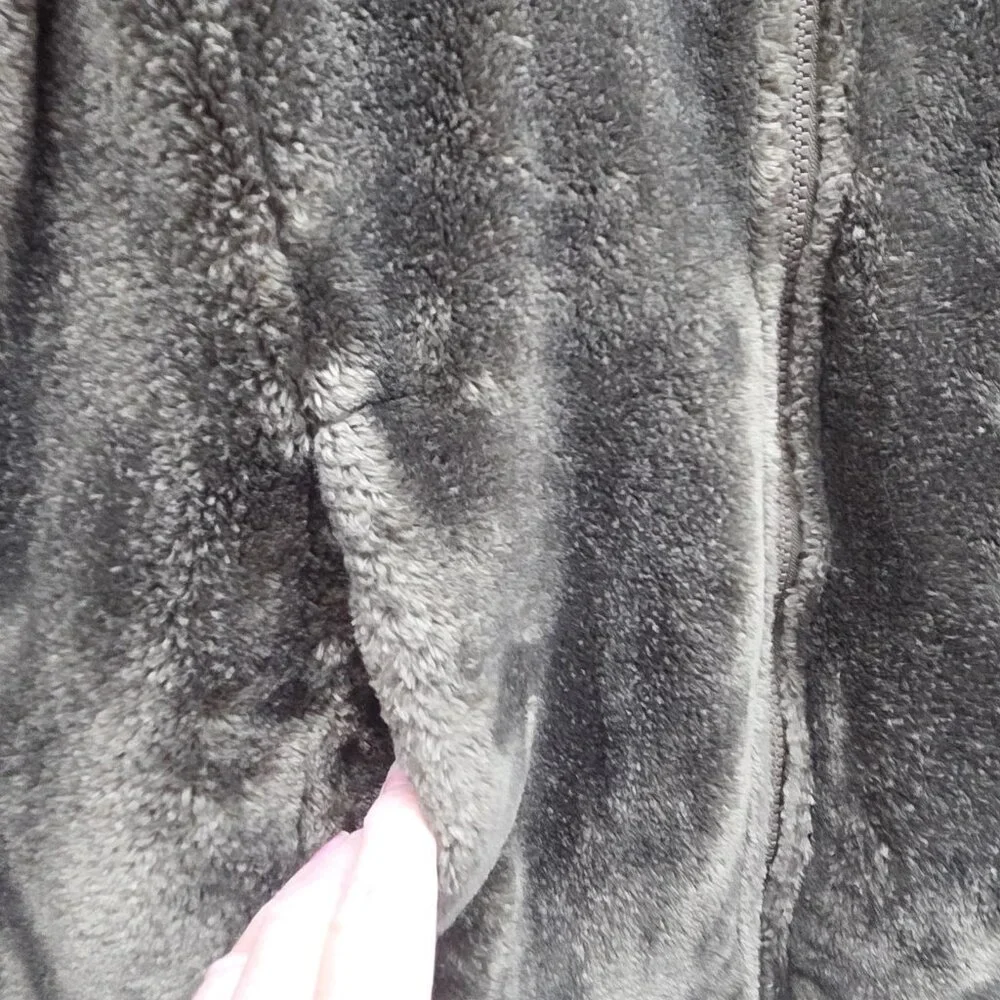 32 Degrees Heat Jacket Mens XL Gray Full Zip Fleece Faux Fur Plush Warm Pockets